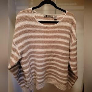 Mossimo Striped Crewneck Sweater in Cream and Taupe